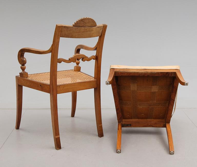 KARMSTOLAR, 3 st, Karl Johan,1800-talets mitt.