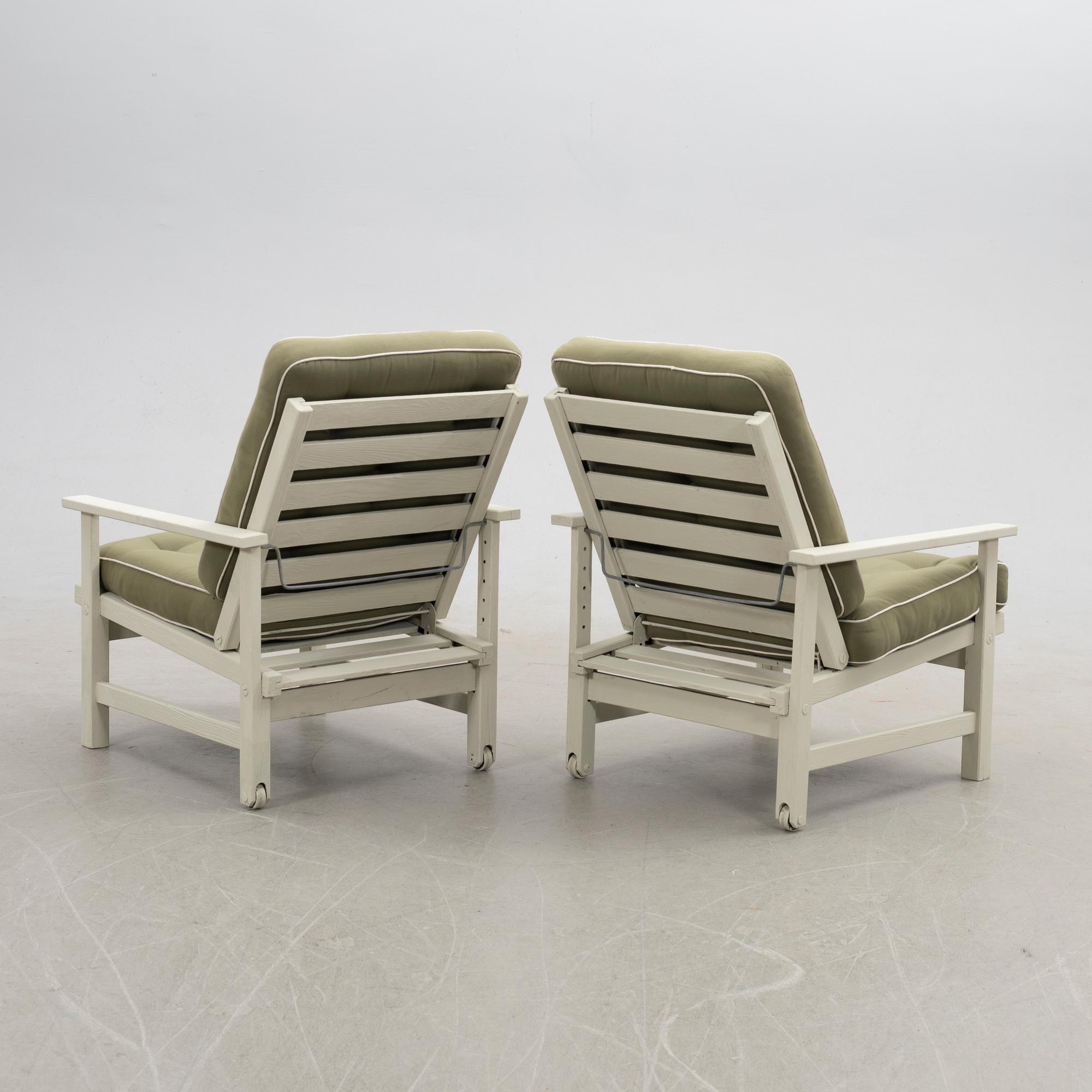 Elsa Stackelberg, fåtöljer med fotpall, ett par, Fri Form, 1900-talets slut.