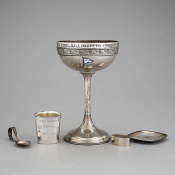 PARTI SILVER, 5 st, CG Hallberg, GAB, Carl Nygren, 1900-tal. Vikt (exl. trofé) 195 g.