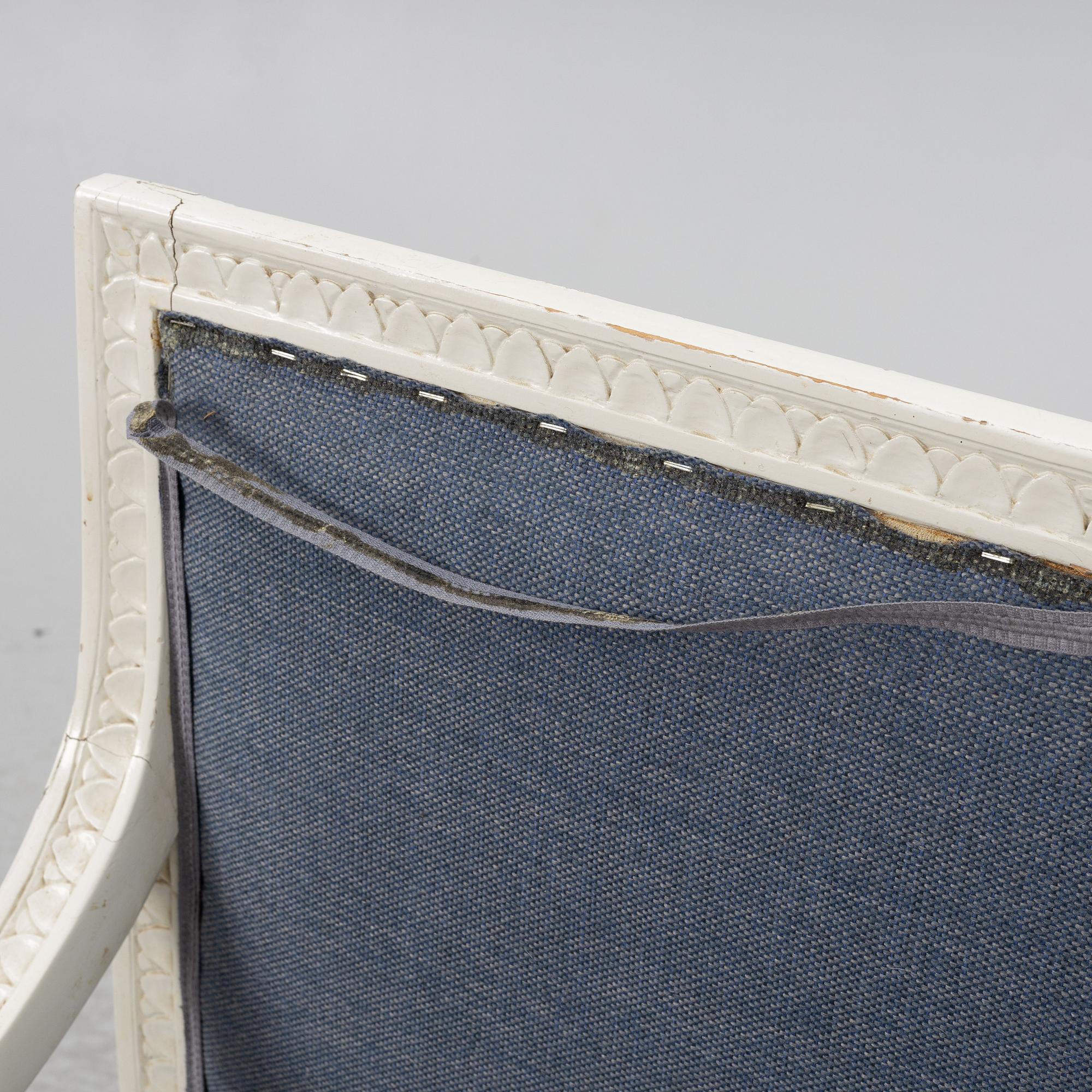 Armchairs, a pair, Gustavian style, circa 1900.