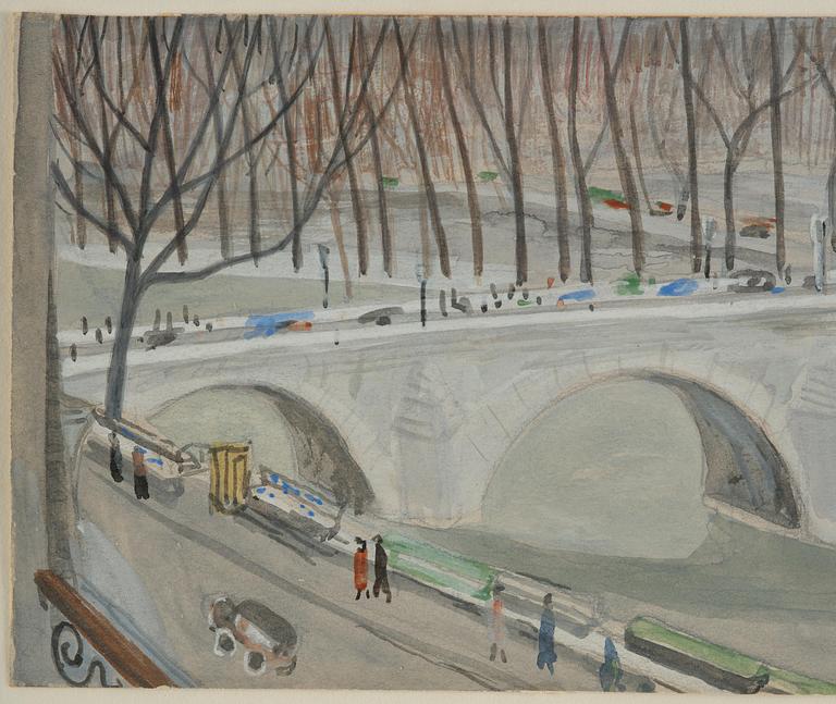 Otte Sköld, Pont Royal over the Seine towards the Tuileries and the Louvre.