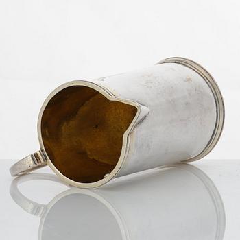 A Swedish 18th century parcel-gilt silver jug, mark of Petter Lund 1727.