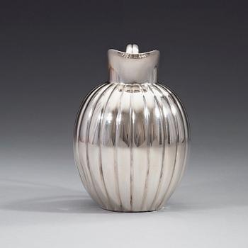 A Sigvard Bernadotte sterling jug, Georg Jensen, Copenhagen 1933-44, design no 856.