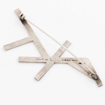 Wiwen Nilsson, monogram brooch, sterling silver, Lund 1946.