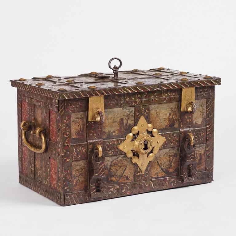 A Baroque German presumably Nuremberg iron 'Armada' chest, later part of the 17th century.