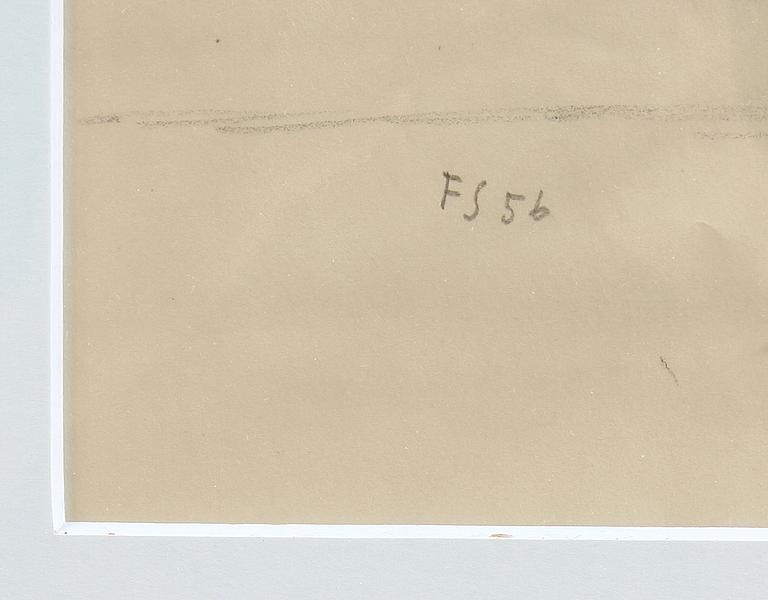 FRITZ SJÖSTRÖM, teckning, monogramsign och dat 56.