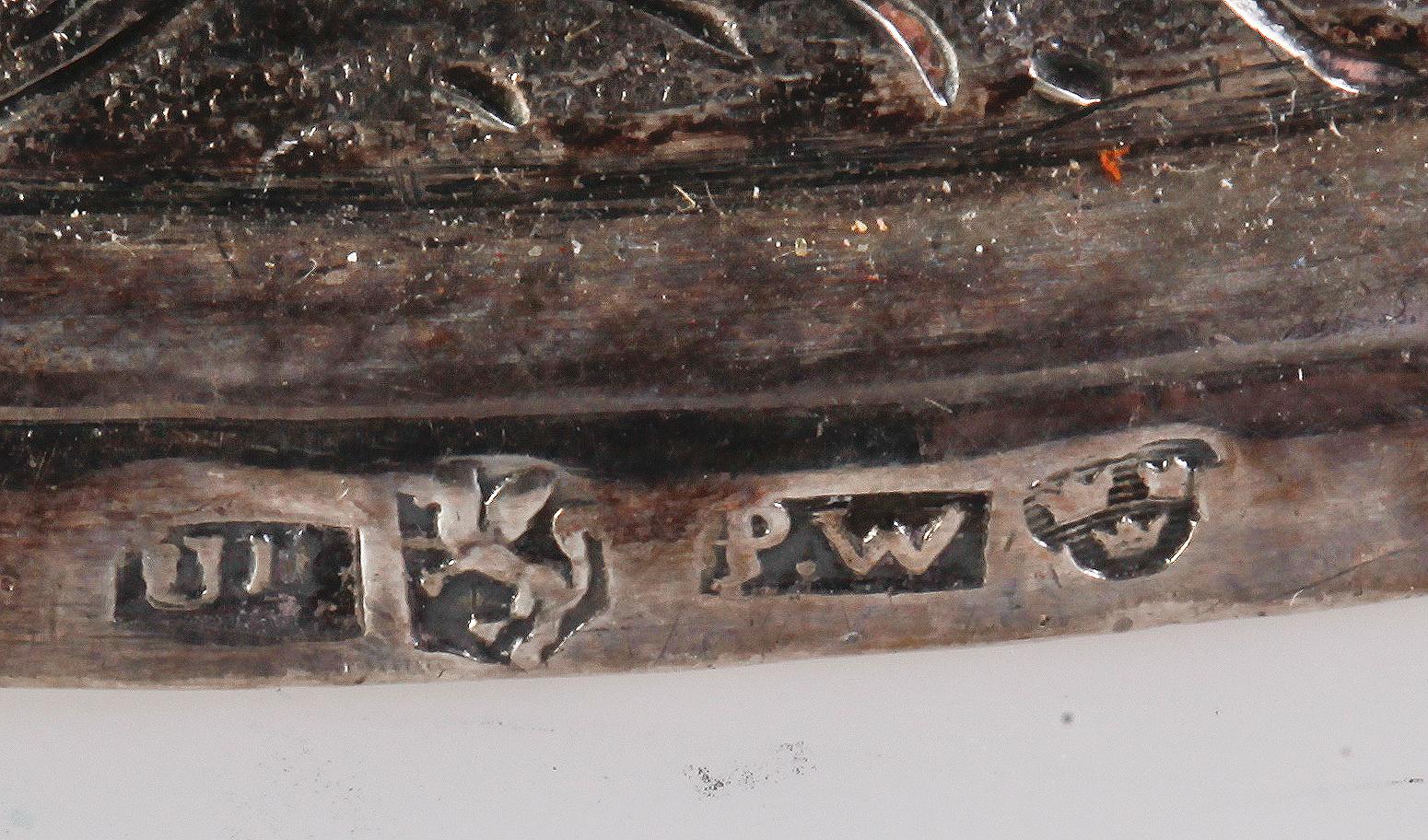 LJUSSTAKAR, ett par, silver, Peter Magnus Wallengren, Ystad 1850.