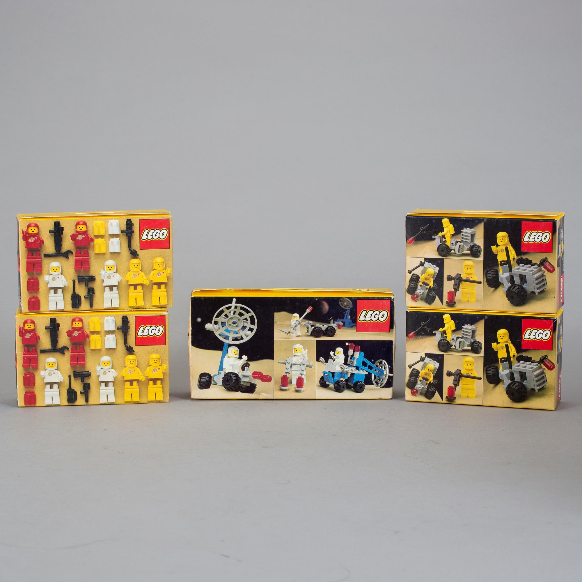 LEGO, 5 stycken rymd-set i förpackningar, 1983.