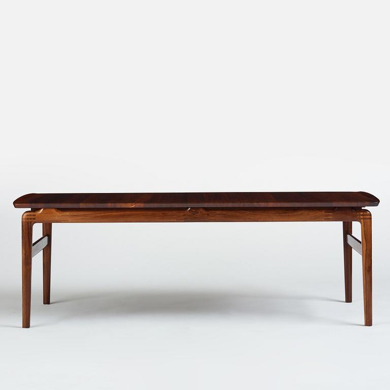 Peter Hvidt & Orla Mølgaard Nielsen, a palisander sofa table, France & Son, Denmark, 1950-60s.