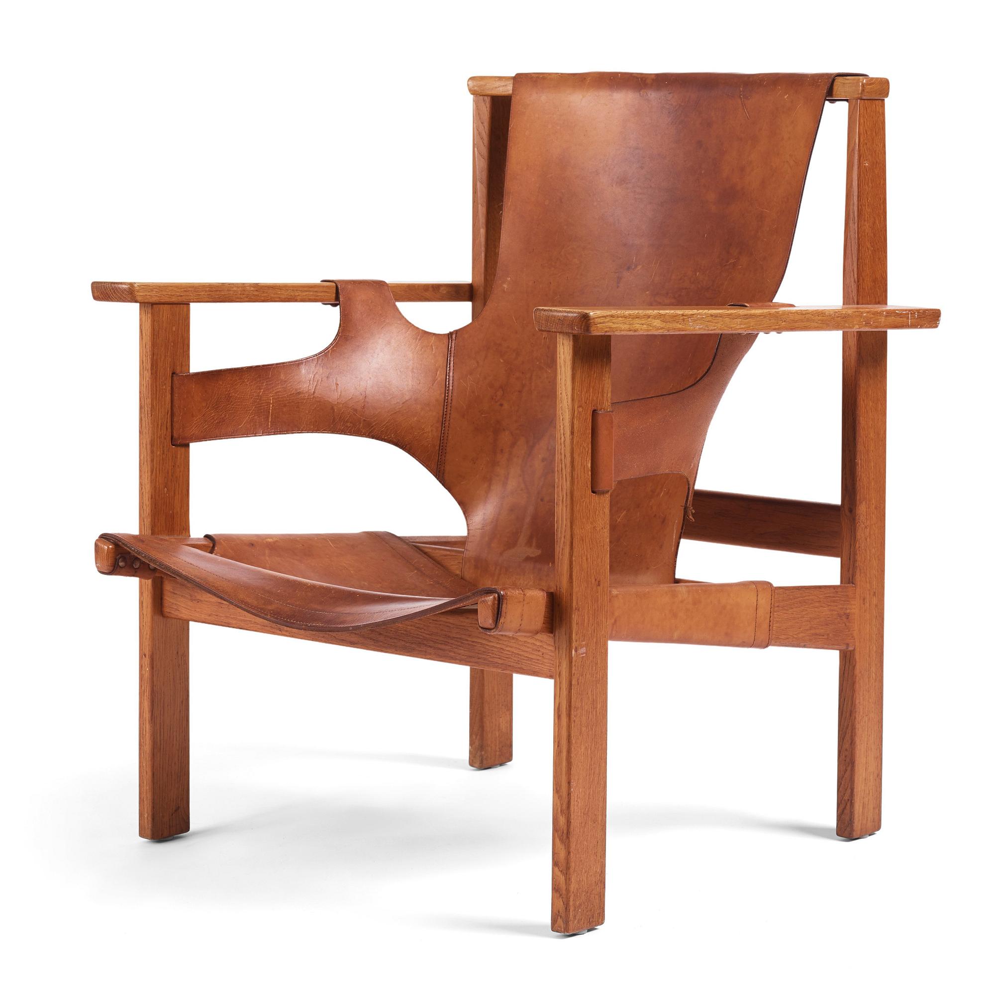 Carl-Axel Acking, förlagan till "Trienna", fåtölj, snickarmästare Torsten Schollin, 1950-tal. Proveniens Carl Axel Acking.