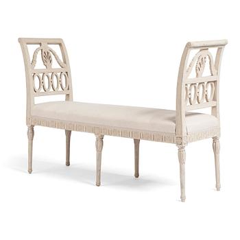 73. A late Gustavian bench, Lindome, early 19th Century.