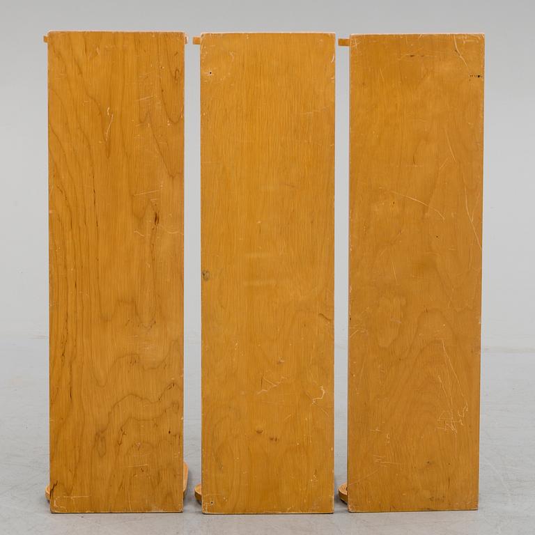 Three Alvar Aalto book shelves, 20th century.