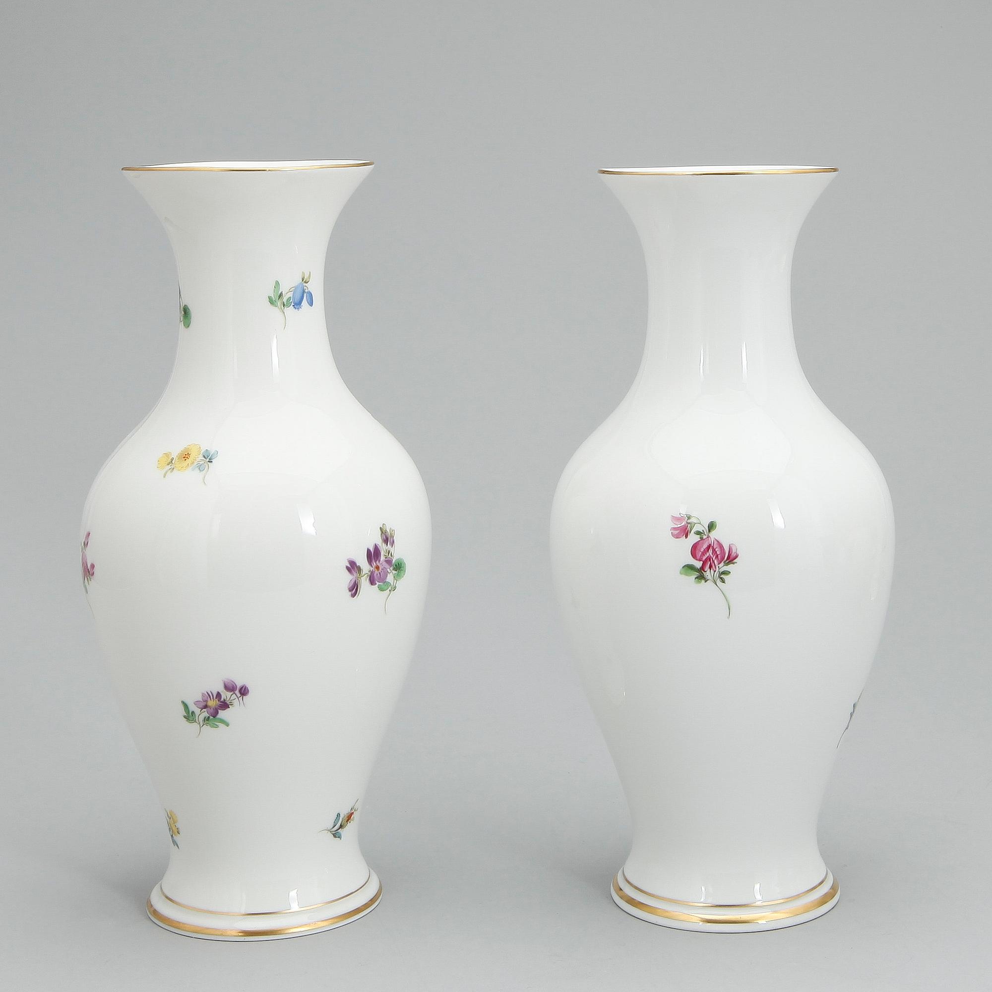VASER, porslin, 5 st, Meissen, 1900-tal.
