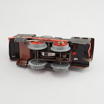 A collection of mainly Fleischmann toy trains, 12 pieces from the second half of the 20th century.