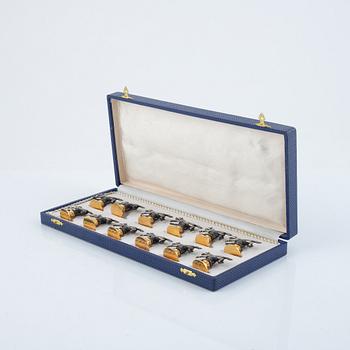 Twelve place card holders, second half of the 20th Century.