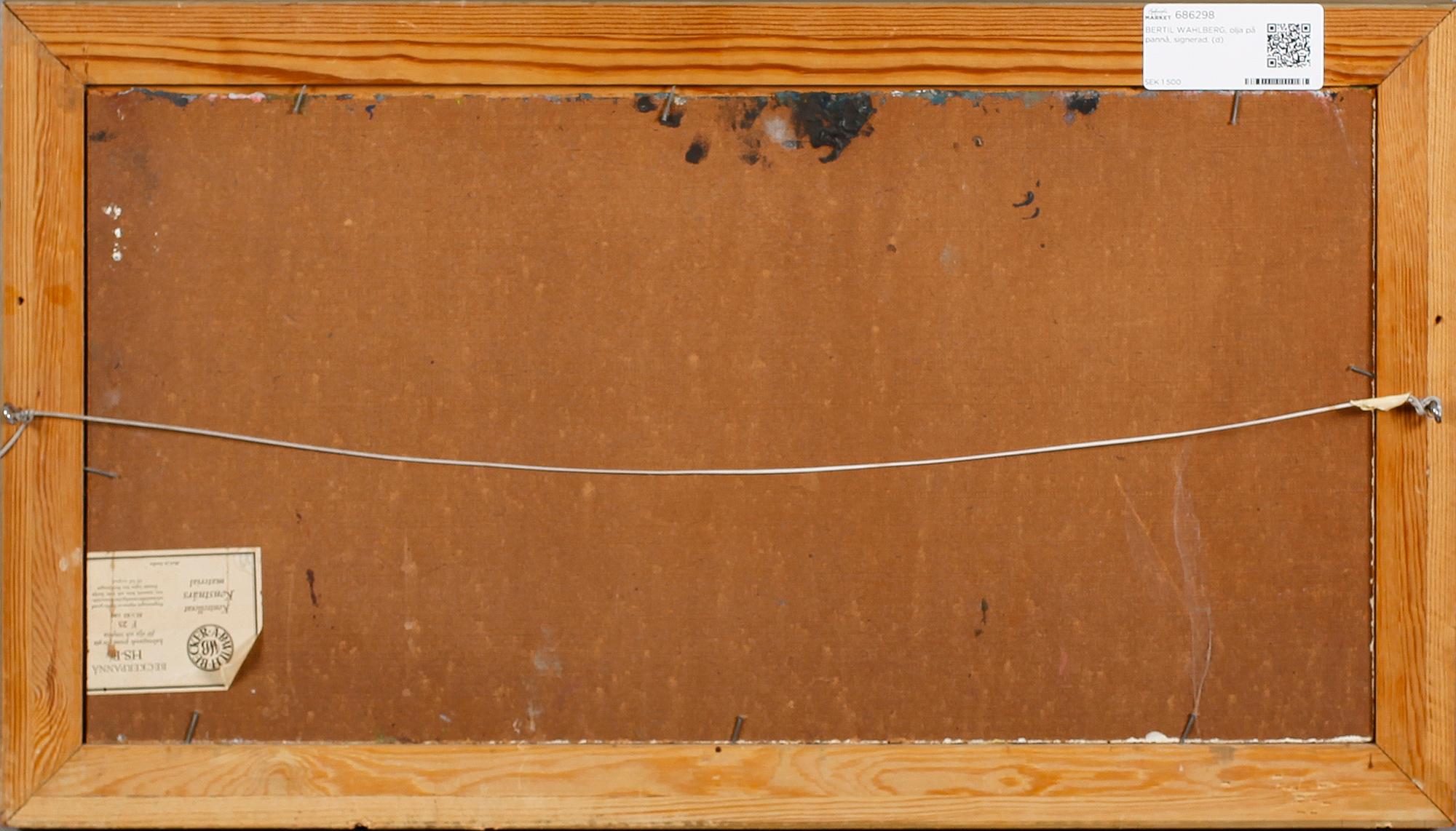 BERTIL WAHLBERG, olja på pannå, signerad.