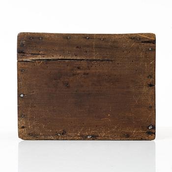 A carved wooden box, Sweden, 19th century.