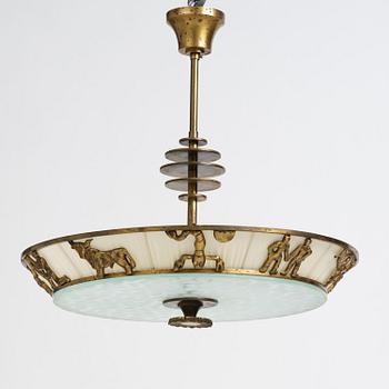 Bröderna Malmströms Metallvarufabrik, a ceiling lamp model "1566", Malmö, 1940s.