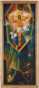 Gösta Adrian-Nilsson, "Christ revealed above the Eiffel Tower" (Kristus uppenbarar sig över Eiffeltornet (Kristus tillägnad)).