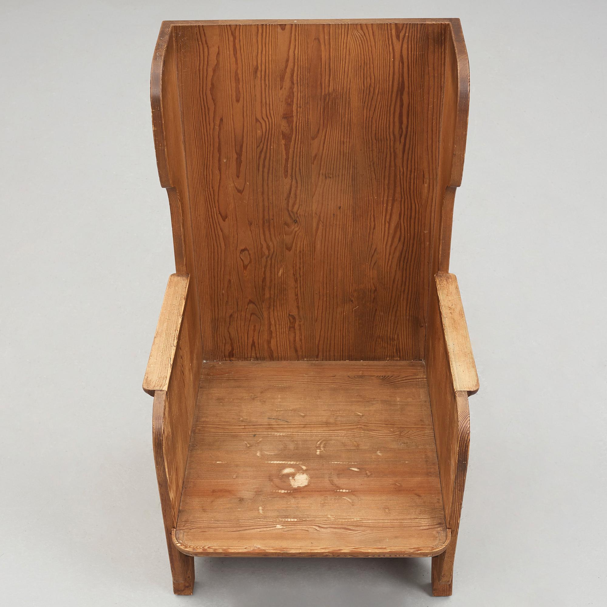 Axel Einar Hjorth, a stained pine "Lovö" armchair, Nordiska Kompaniet, Sweden 1930's.