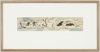 Gunnar Brusewitz, Moose hunting with a bow.