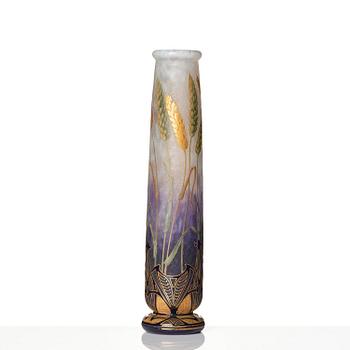 Daum Frères, an Art Nouveau gilt and enamelled cameo glass vase, Nancy, France.