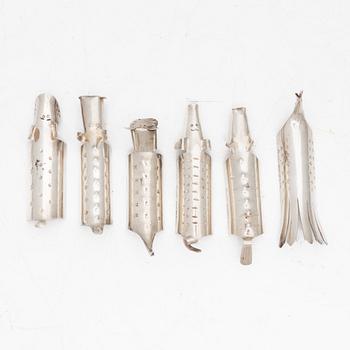 Gunnar Cyrén, six silver butter knife rests, CG Hallberg, Stockholm, 1956.
