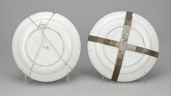 FAT, ett par, fajans, troligen Holland, 17/1800-tal.