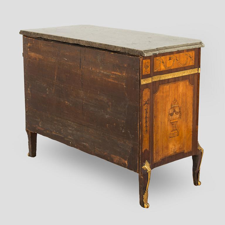 A Gustavian late 18th century commode attributed to J. Hultsten.
