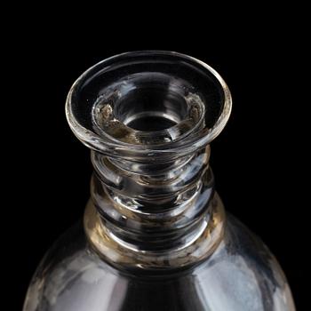 A pair of mid 19th century glass decanters and stoppers.