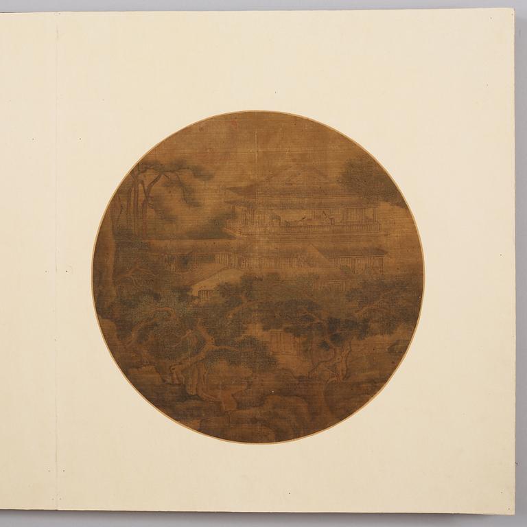 A fine album titled "Song hua ji jin ce", with 12 paintings, and 3 calligraphy, presumably Qing dynasty 17/18th Century.