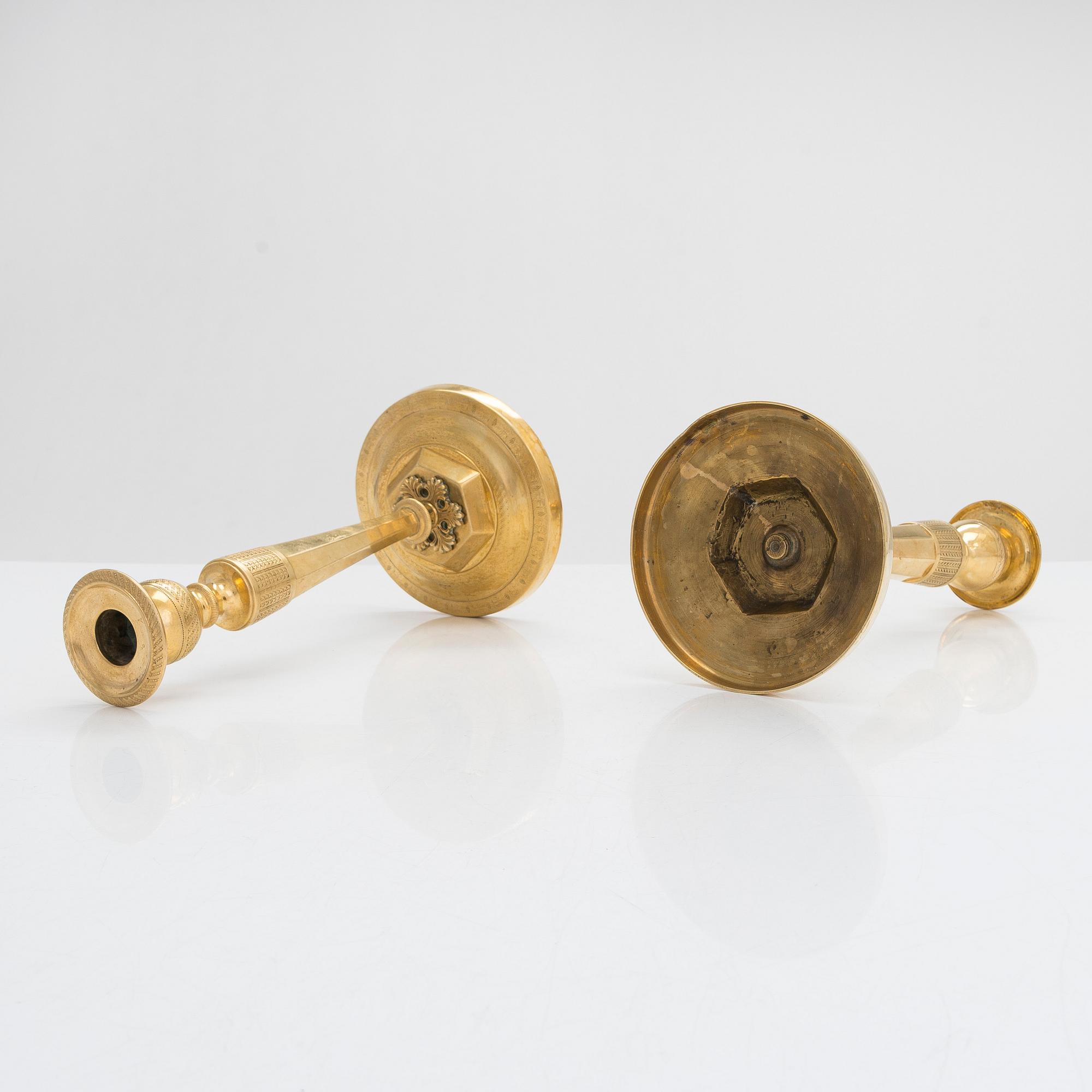 A pair of candlesticks, Directoire, France, turn of the 18th century.
