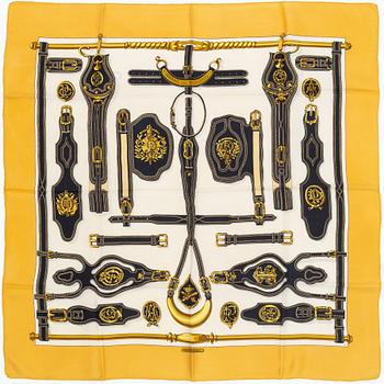 Hermès, a 'Harnais des Presidents' silk scarf.