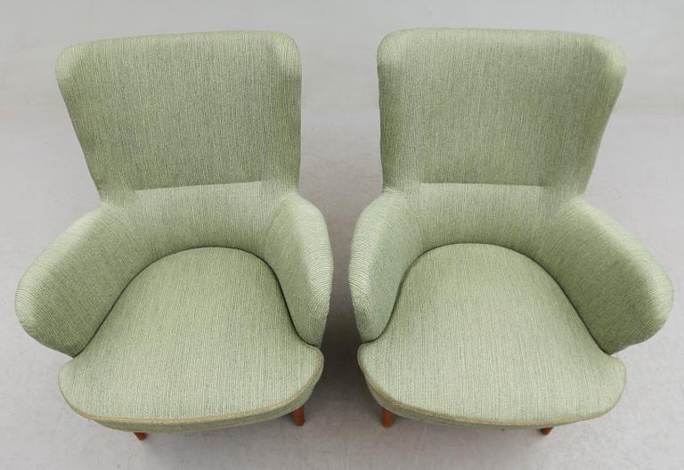 FÅTÖLJER, 1 par, "Stora Furulid", Carl Malmsten.