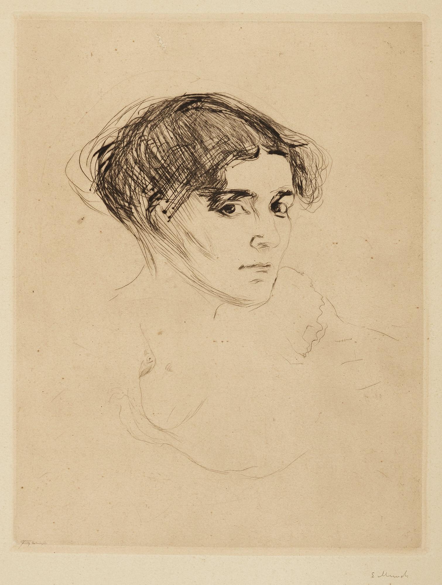 Edvard Munch, ”Woman's Head" (Kvinnehode/Frauenkopf).