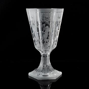 Simon Gate, An Orrefors glass vase, signed and dated 1966.