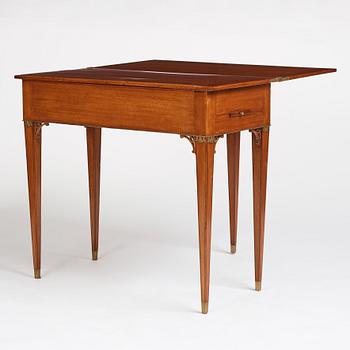 A late Gustavian mahogany games table, Stockholm, second part of the 18th century.