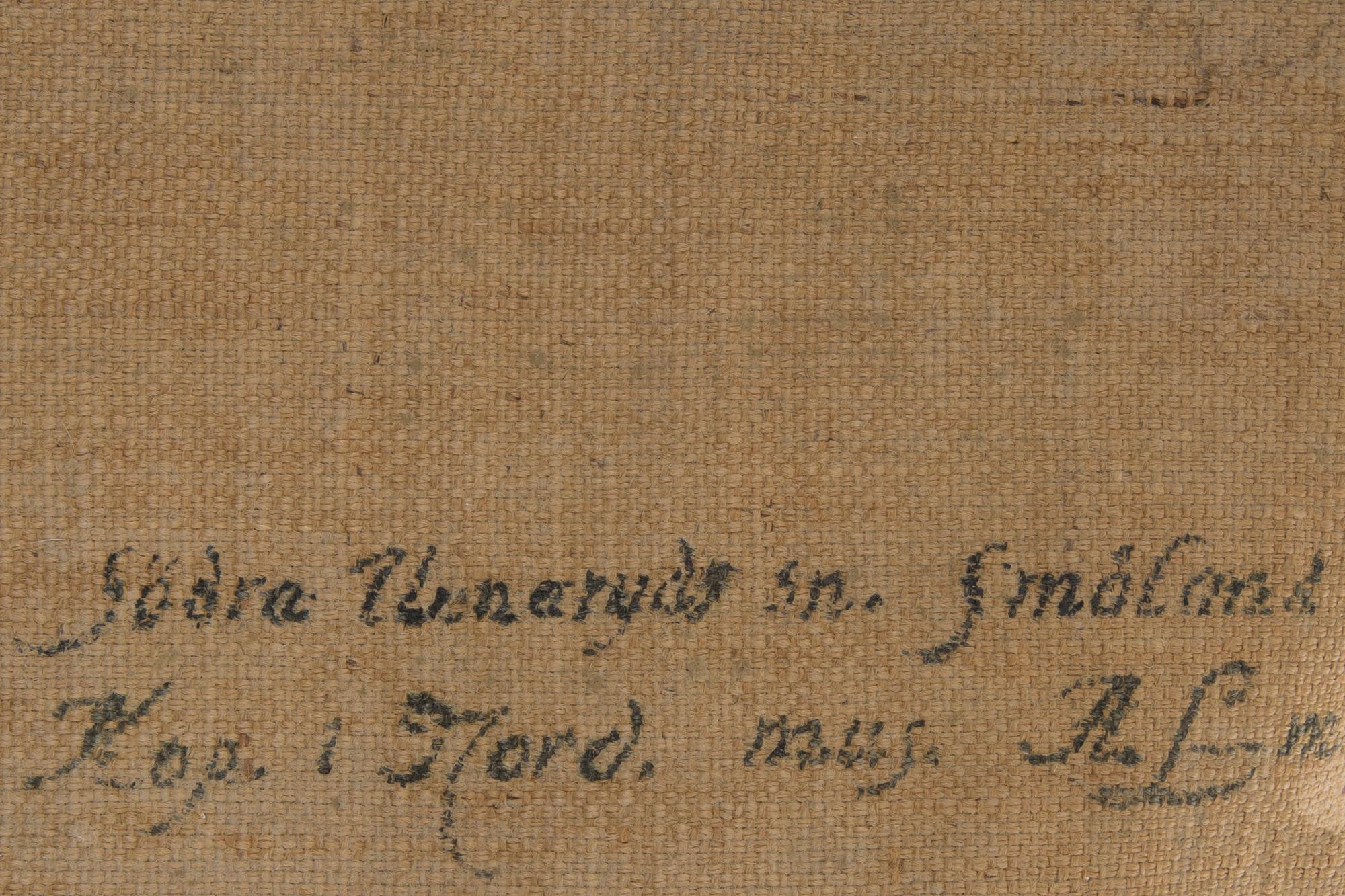 VÄGGBONAD, målad på duk, Södra Unnaryd socken, enligt påskrift. Småland, Omkring 1900.