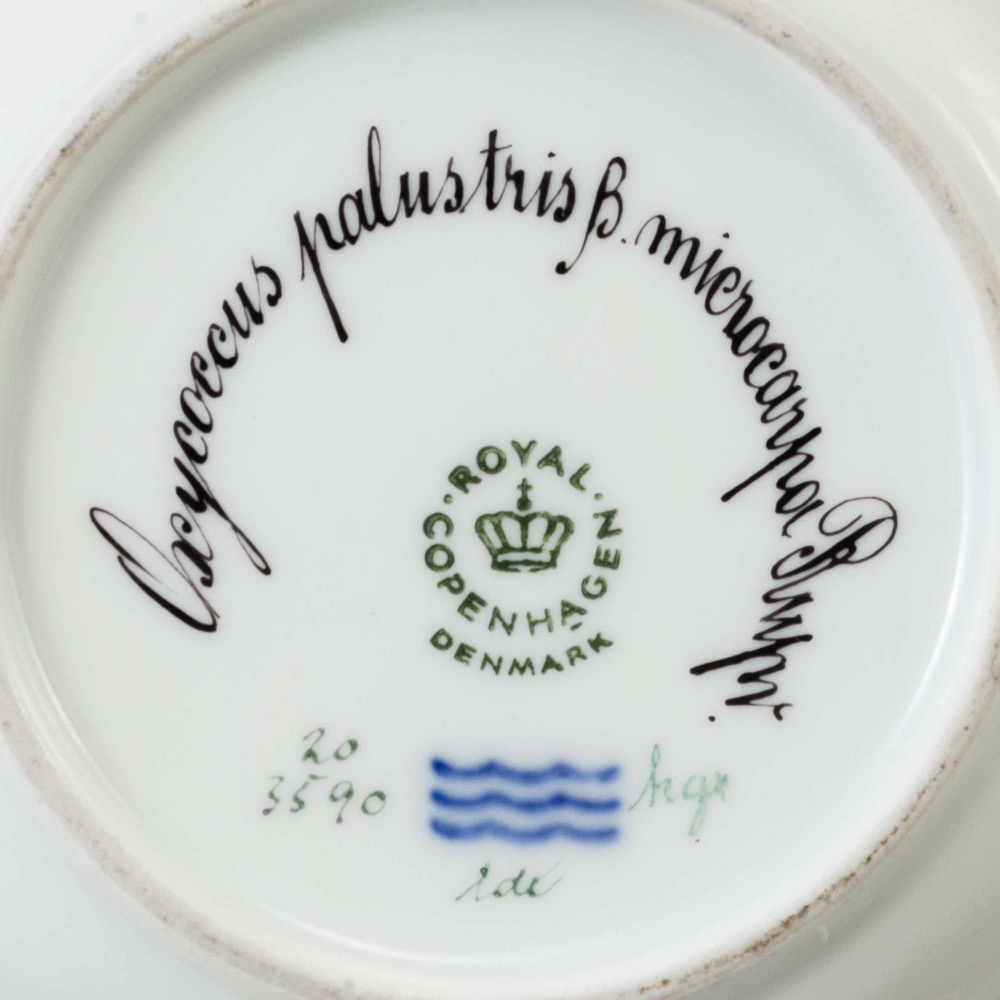 ROYAL COPENHAGEN, a 'Flora Danica' porcelain bowl and dish, Denmark, 1968.