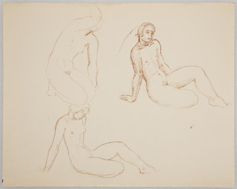 Wilhelm Kåge, modellstudier, fyra stycken, 1930-40-tal.