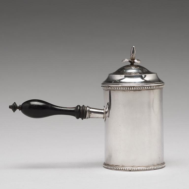 A Swedish 18th century silver coffee-/ milk- pot, mark of Erik Holmberg, Lund 1795.