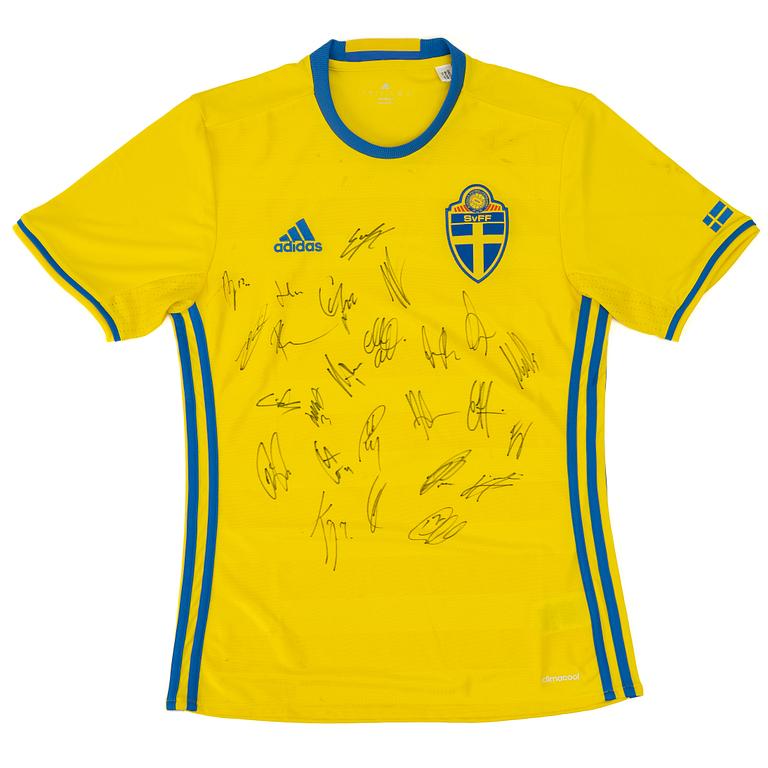 Signerad fotbollströja, svenska herrlandslaget, EM 2016.