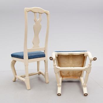 STOLAR, 1 par, barockstil, omkring år 1900.