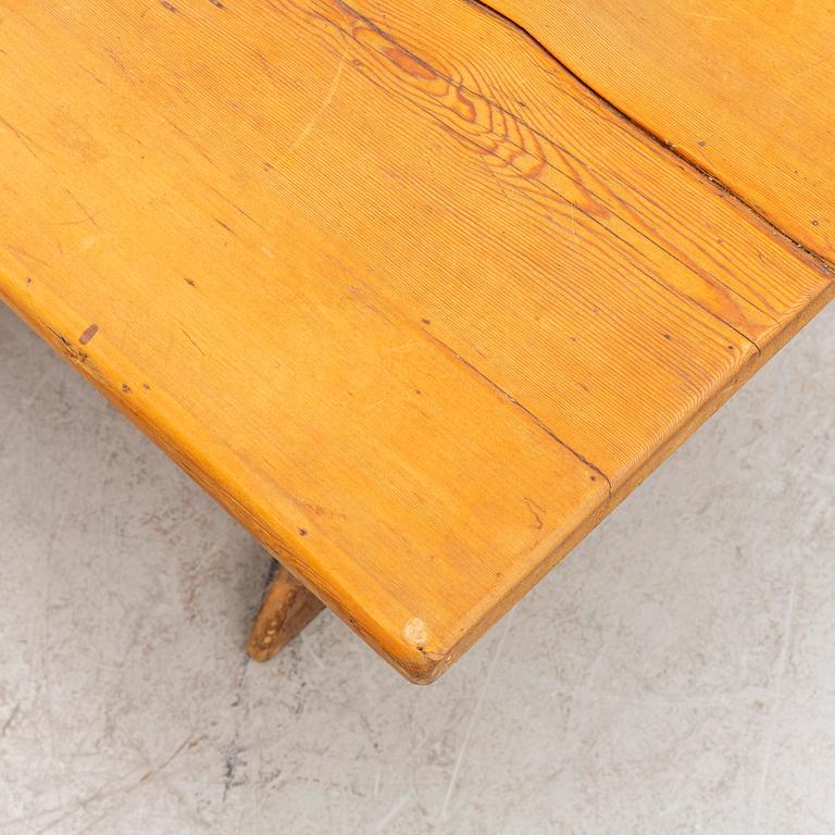 A pine table, 19th Century.