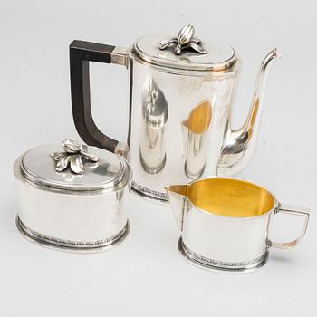 A Swedish 3 pcs silver coffee service mark of E Råström Stockholm 1954 total weight ca 1470 gr.