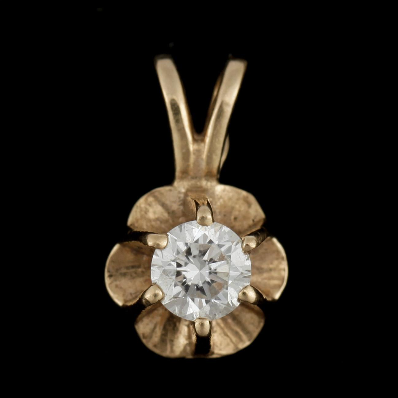 HÄNGE, 18k guld med briljantslipad diamant, ca 0,17 ct. Vikt ca 0,7 gram.