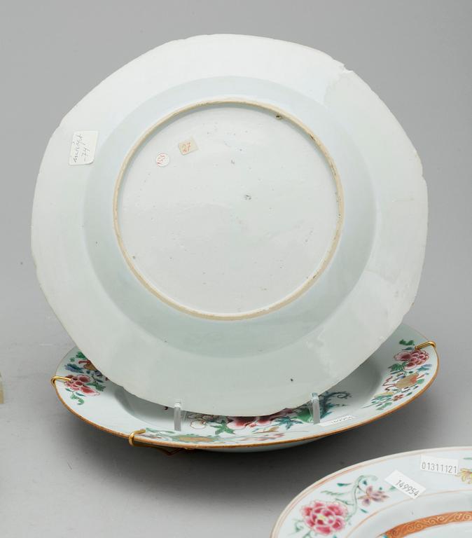 TALLRIKAR, 6 st, porslin, Kina, Qianlong 1736-1795.