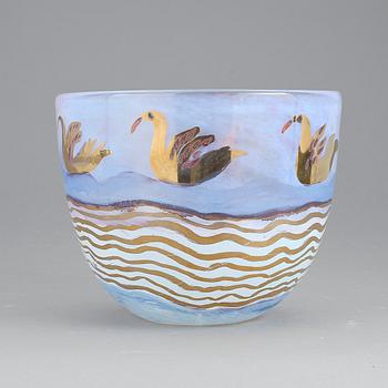 SKÅL, glas, Ulrica Hydman-Vallien, Boda Åfors, 1900-tal.