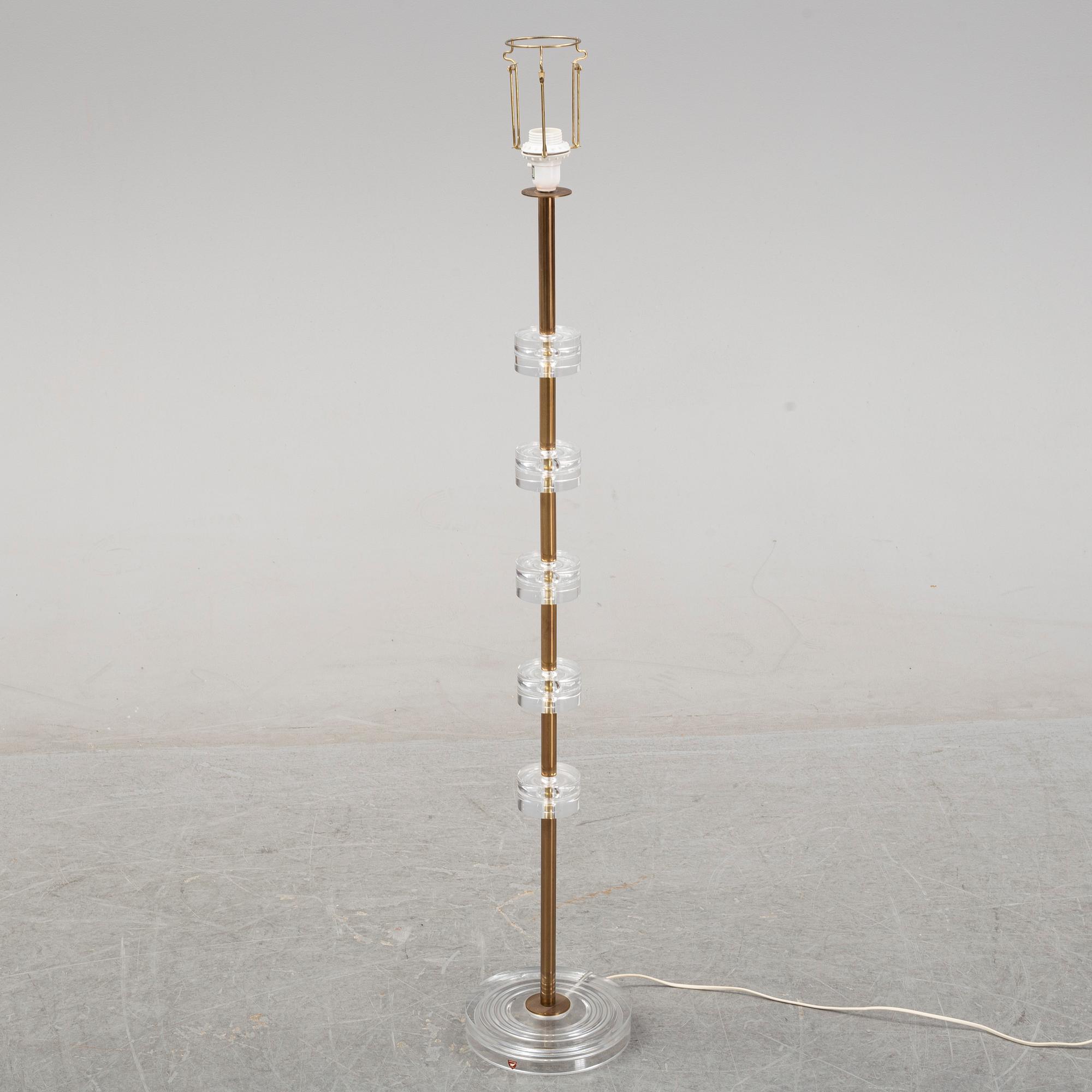 Carl Fagerlund, golvlampa, Orrefors, 1960-tal.