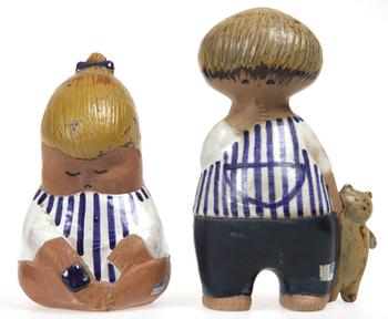 FIGURINER, 2 st, stengods, Lisa Larson. Gustavsberg.